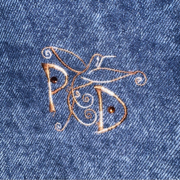 Native American Woman Embroidered Crystal Embellished Jean Jacket - Picture 10 of 12